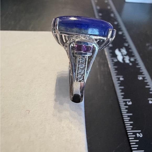 Chuck Clemency Lapis ring Sterling Size 10 - Picture 3 of 5